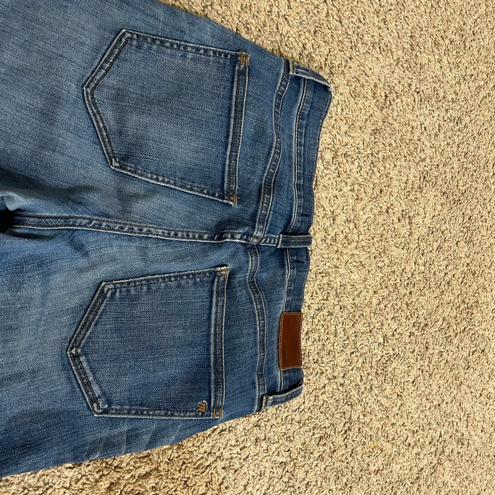 Madewell Distressed Medium Blue High Riser Skinny Jeans Cotton Size 28 Preppy - Picture 8 of 11